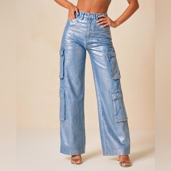 Platinum Glam Luxe Cargo Jeans - Picture 4 of 16